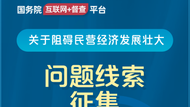 操小女人逼的视频国务院“互联网+督查”平台公开征集阻碍民营经济发展壮大问题线索